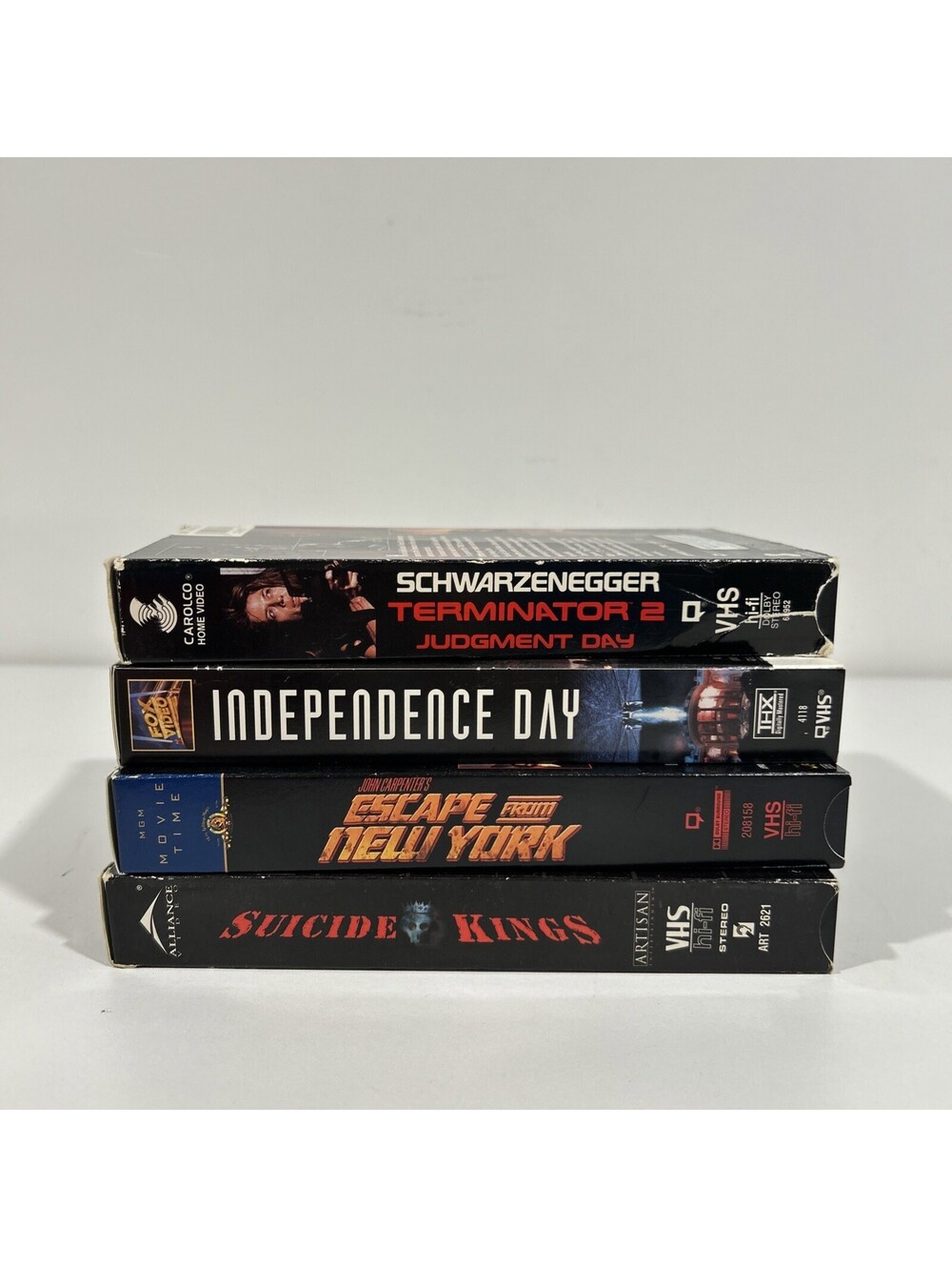 90s Sci-Fi Action VHS Movie Lot Terminator 2 Independence Day 4 Films